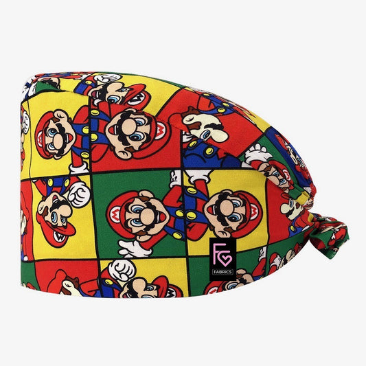 Super Mario Print Adjustable Working Cap Scrub Hats